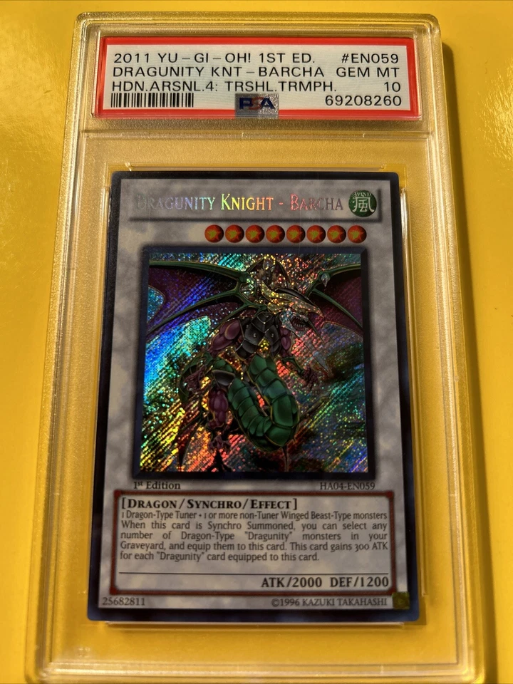 YuGiOh DRAGUNITY KNIGHT-BARCHA #HA04-EN059🔥PSA 10 GEM🔥1st ED-2011 SECRET RARE - Image 2 of 4