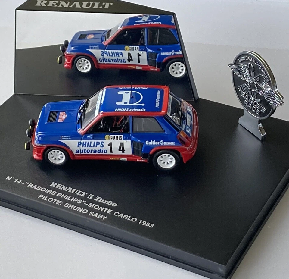 1/43 UH 1707 Renault 5 Turbo 1983 Monte Carlo Rally #14 Saby & Sappey - Philips - Image 4 of 4