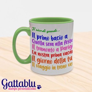 Tazza Ricordi Da Personalizzare Con Tue Frasi Regalo San Valentino Verde Ebay