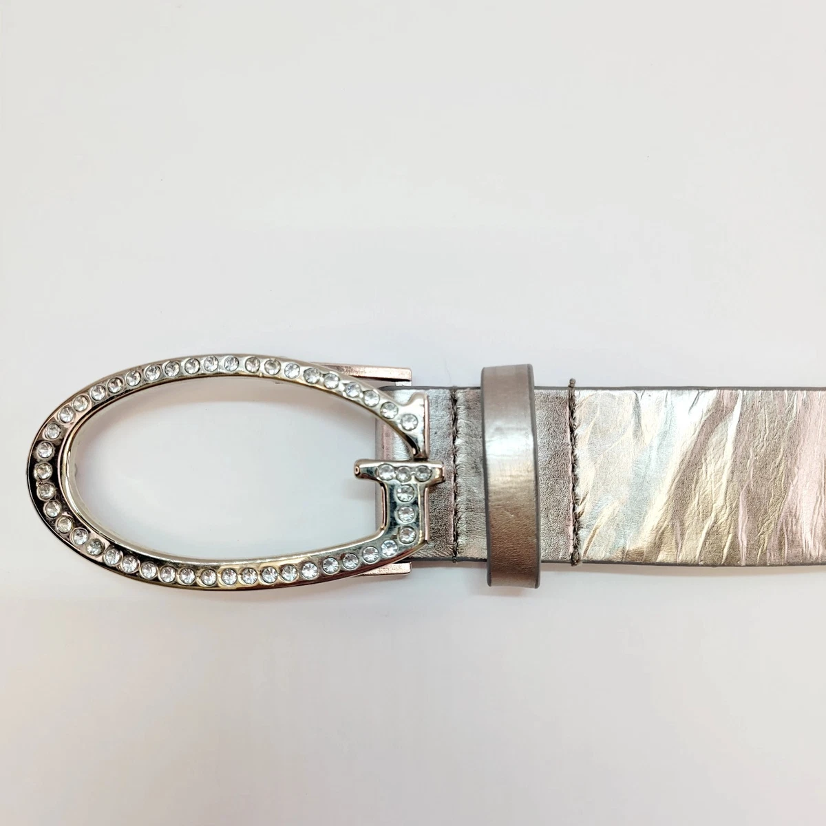 Women Silver Belt guess medium Guess Womens WHITE Belt Vtg Leather G Logo | Mercari main image 3