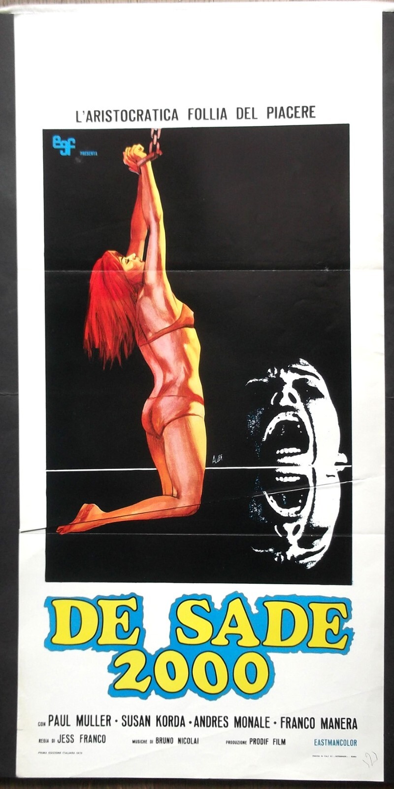 Locandina originale film De Sade 2000 (1974) - Regia di Jesús Franco