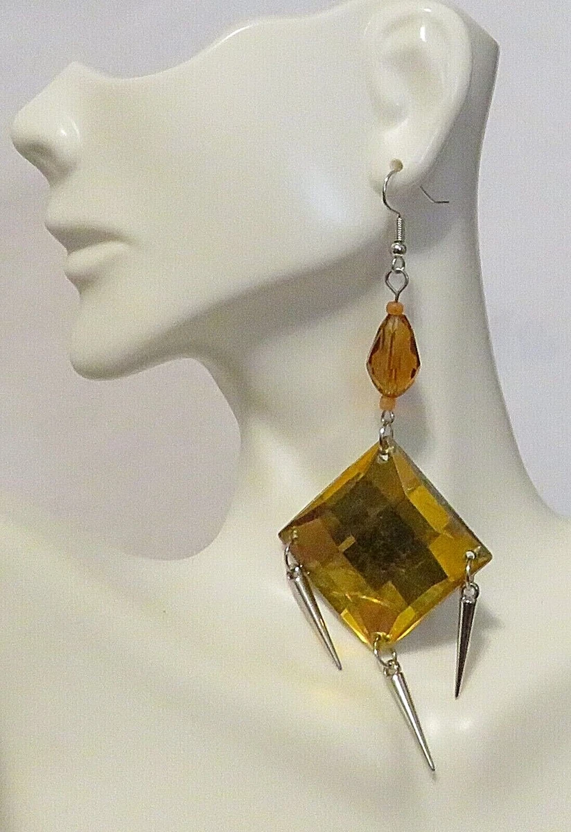 Large shop gem earrings