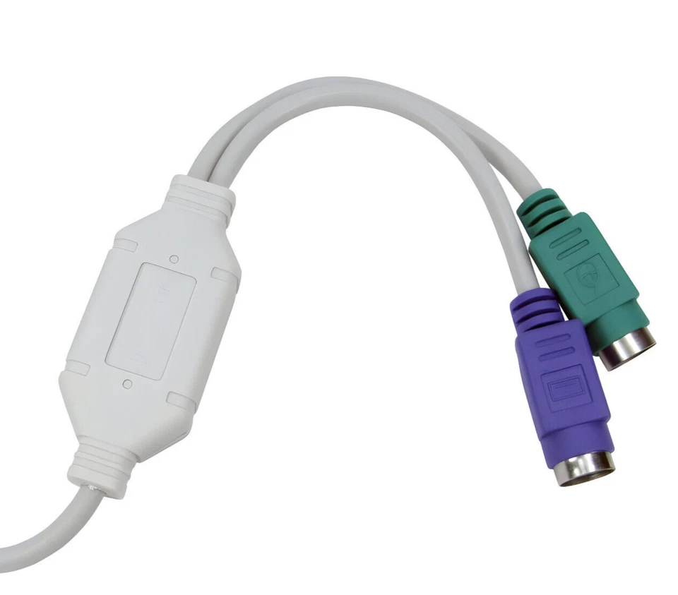PS/2 PS2 6 Pin mini DIN splitter cable, Usb  2x female. - Image 2 of 3