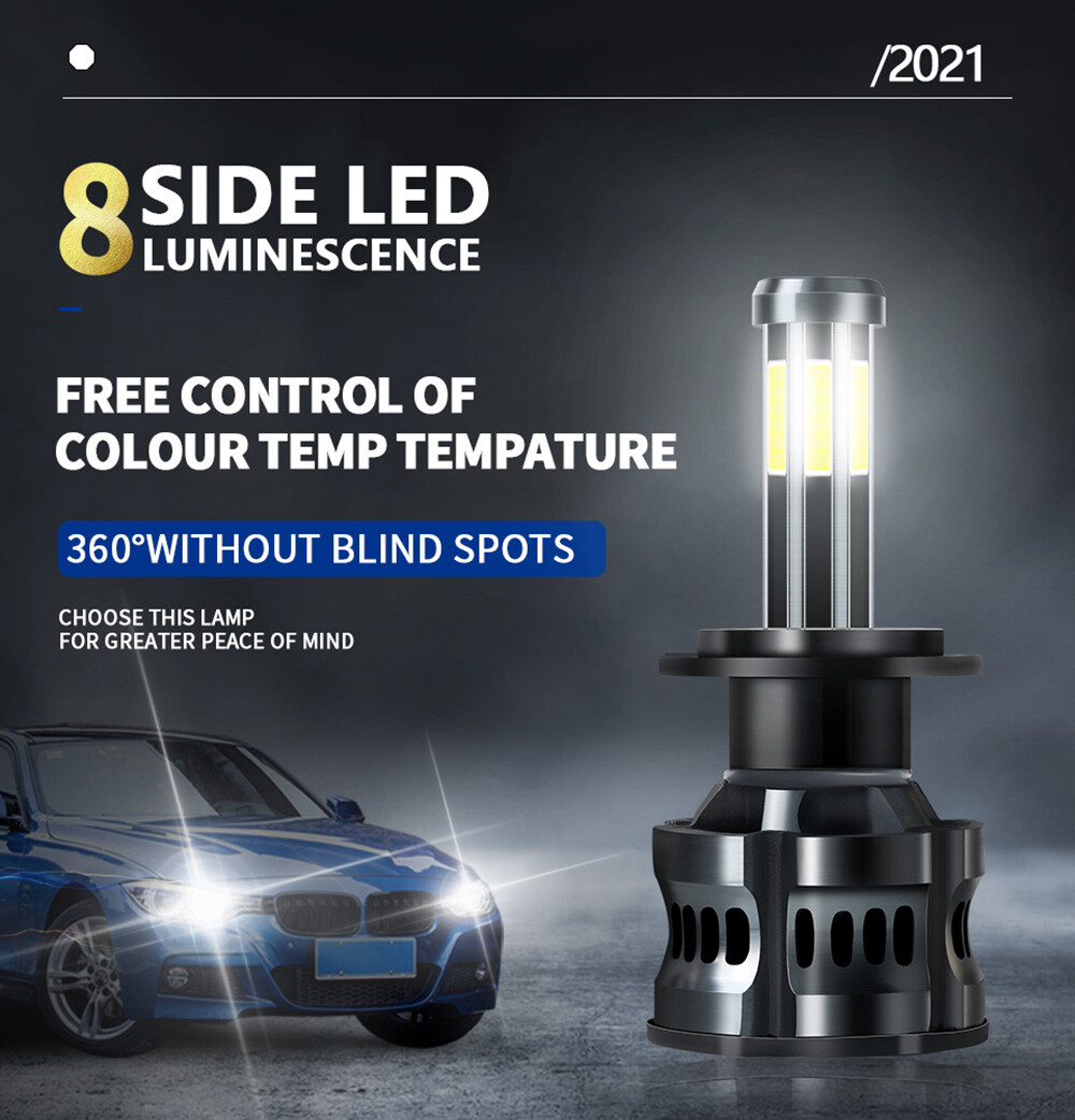 8-Sided 3 Colors 9012 LED Headlight Bulbs For Toyota Corolla iM 17-18 ...
