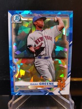 Isaiah Greene RC 2021 Bowman Chrome Prospects Sapphire #BCP-62 New York Mets - B