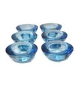Two Vtg IKEA Blue Glass Tea Light Candle Holders. Three Sets Of Two Available. 