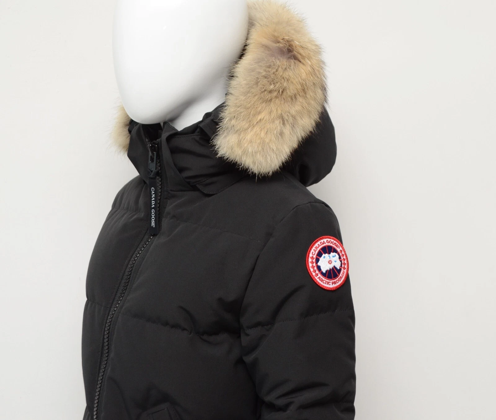 Autentico parka piumino donna Canada Goose Mystique vera pelliccia nero taglia S