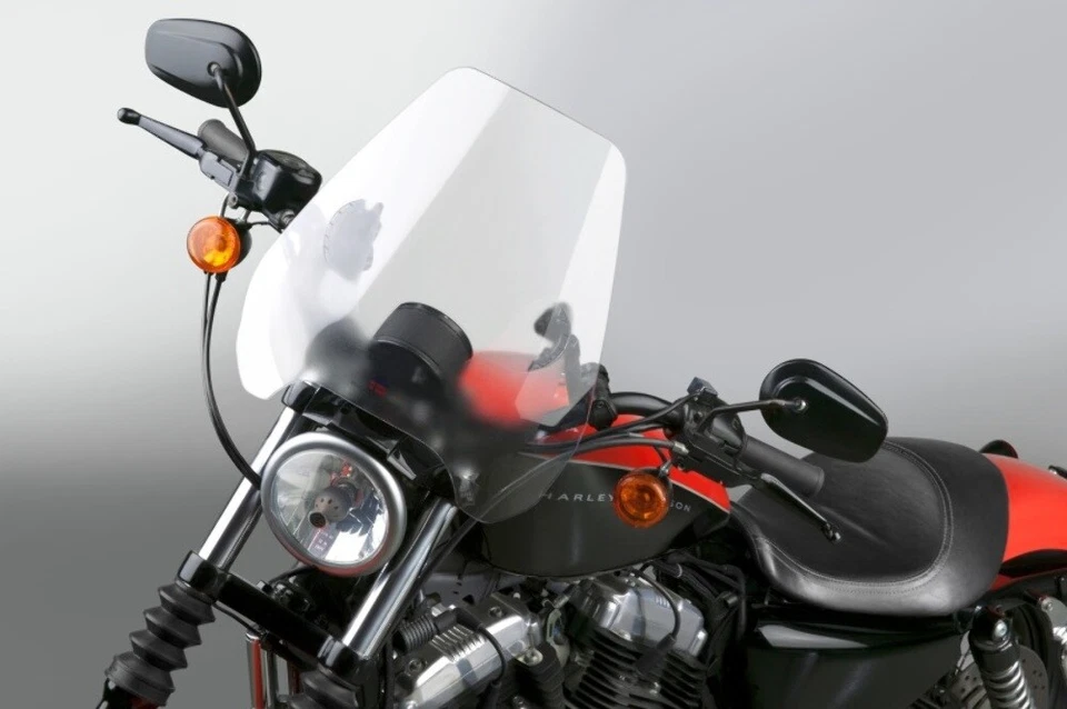 Pantalla deflectora de ciclo nacional con manillar de 1 pulgada Juego rápido - Transparente Foto 3 de 4