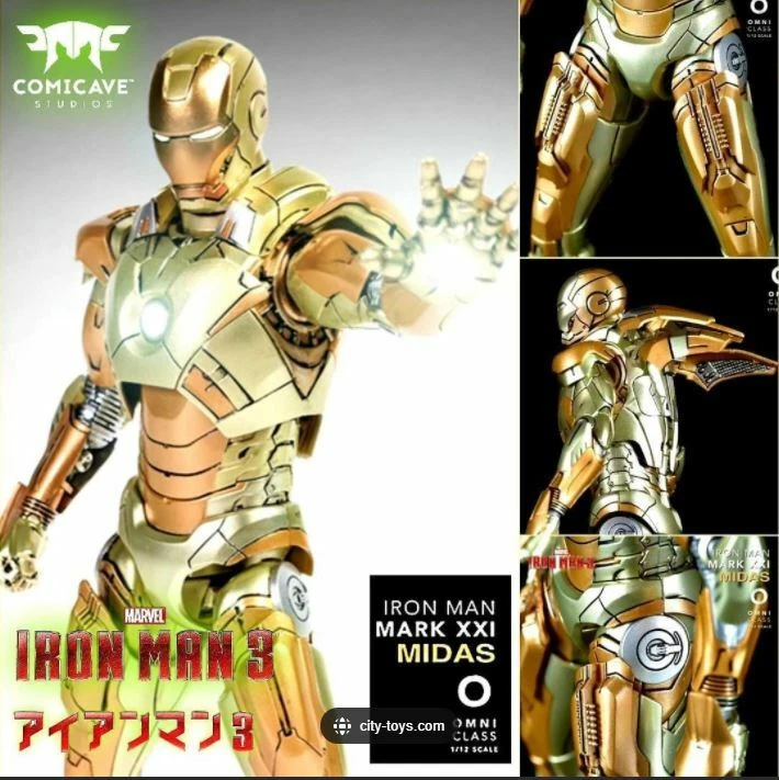 Figura 1/12 Comicave Studios Marvel Iron Man Mark XXI MK21 Midas Die-Cast 6" Foto 2 de 4