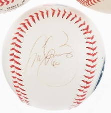 ANDY BENES SIGNED SEATTLE MARINERS LOGO BASEBALL +DISPLAY CUBE PADRES CARDS AUTO