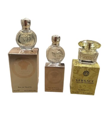 3 Pieces Mini Versace Set Women Perfume 5 ml Eros EDT, Eros EDP, Yellow Diamond