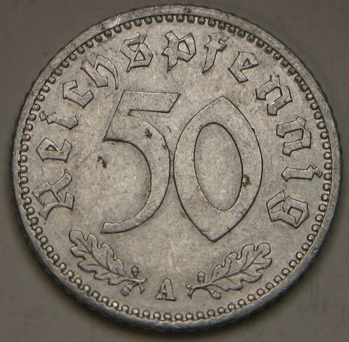 GERMANY (3rd Reich) 50 Reichspfennig 1935 A - Aluminum - XF/aUNC - 698 *