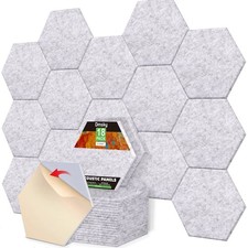 18 Pack Hexagon Acoustic Panels,12" X 10" 0.4" Sound Absorbing Panels