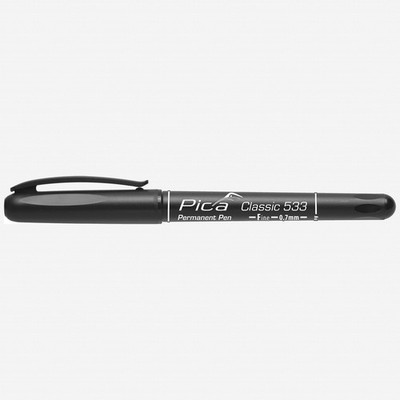 Pica Classic Fine Tip Permanent Pen, Black, Round Tip, 0.7 mm