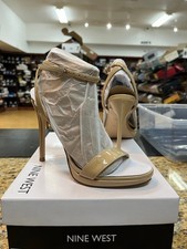 Nine West Women's Loola Ivory Ankle Strap Stiletto Heeled Sandals Size 6M