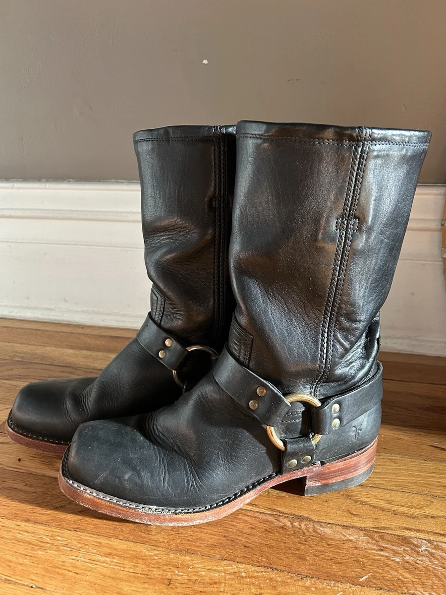 Dasongff Bottes Motardes Femme Mi Mollet Broderie Boots Femme Faux Cuir