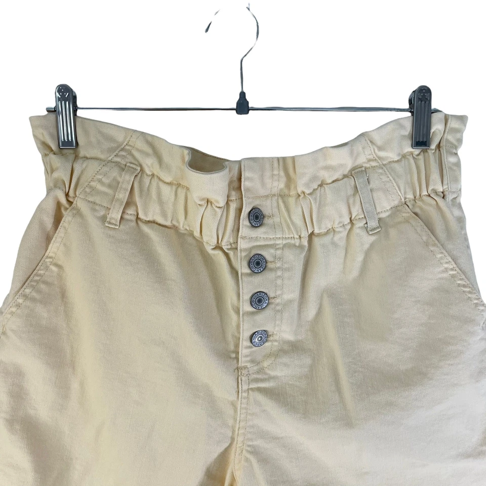 Arizona Jeans Company Juniors 13 Paperbag High Rise Shorts Butter Yellow Casual - Image 4 of 4