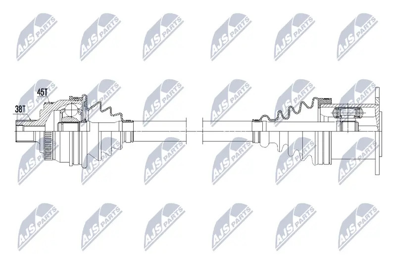 Driveshaft Front Axle Left Manual Transmission NPW-AU-007 NTY for AUDI SEAT