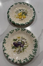 HiMark Hand Painted Vintage 1980’s Italy Salad Or Desert Plates Set Of 2
