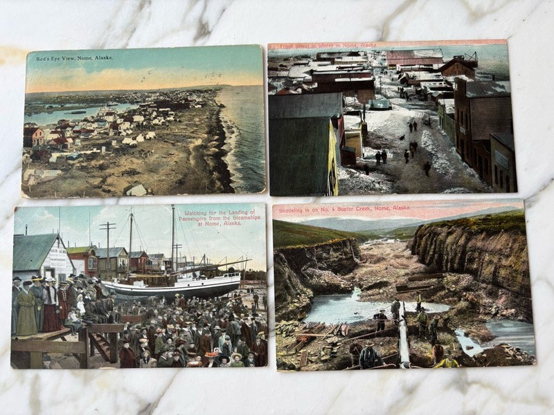 Antique Postcard Lot of 4 Old Picture Post Cards Nome, Alaska