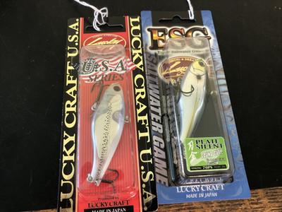 2 Lucky Craft 70-PS Lipless Crankbaits Shirasu & Chrome Shad