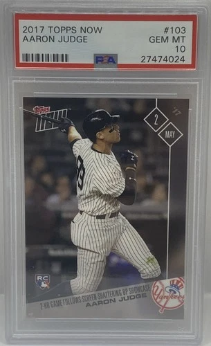 2017 Topps Now #103 Aaron Judge PSA 10 Gem Mint RC Rookie Card Yankees MVP
