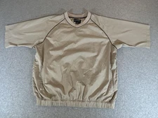 FootJoy Pullover Men Large Tan Short Sleeve Golf Windshirt Windbreaker Jacket FJ