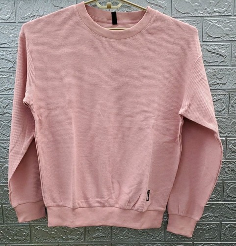 New Comfrt Waffle Long Sleeve Crew Neck Shirt Mauve Size Small
