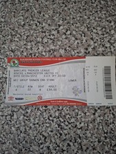 MATCH TICKET PREMIER LEAGUE BLACKBURN V MAN UTD 2nd apr 2012