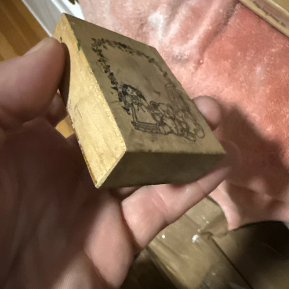 Muñeca Psx 1988 F-751 conejito oso de peluche marco para niños sello de goma de madera Foto 3 de 4