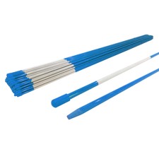 (Pack of 10) Driveway Markers 48" Long 5/16" Diameter, Blue with Reflective Tape