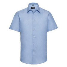 Image of Russell Collection Short Sleeve Oxford Shirt Tailored Fit Easycare 70% Cotton