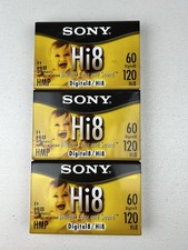 Lot Of 3 New Sony Hi8 60 Digital8 HMP 120 min Blank Video Tapes Sealed