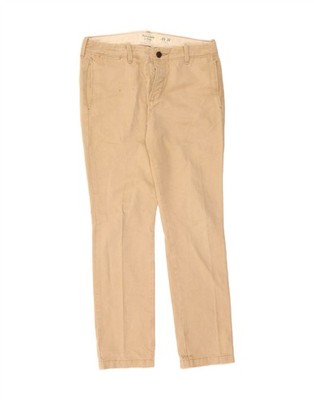 ABERCROMBIE & FITCH Herren Slim Chino Hose W33 L32 Beige Baumwolle BE09