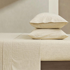 Luxurious King Linen Sheet Set - Breathable 4PCS Natural Flax Bedding All Season