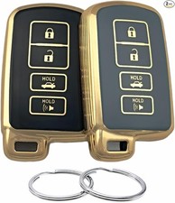 Key Fob Cover Compatible with 2012-2019 Avalon Camry Corolla Highlander RAV4 Bl