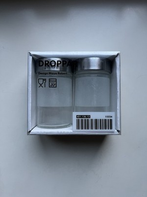 Ikea Droppar 3oz Frosted Glass Spice 2-Pk Jars 3.5  401.136.13