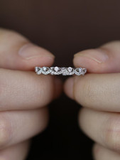 2Ct Round CutSimulated Diamond Wedding Twist Eternity Ring 14k White Gold Plated