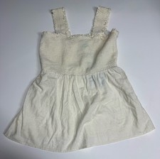 NWT,MARKET & SPRUCE, Celia Sleeveless Smocked Linen Top Cream Small