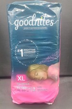 Goodnites Girls SIZE XL 95-140 LBS Bedtime Underwear Pull Ups Pkg Of 9