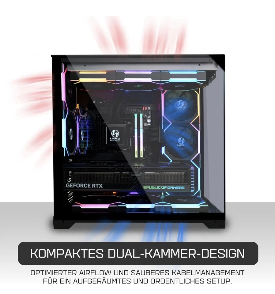Lian Li 011 Dynamic Evo RGB Black Case ATX Mid Tower Tempered Glass Gaming Case - Image 2 of 4