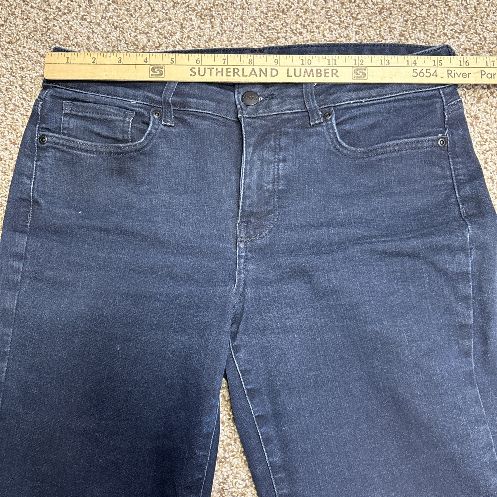 NYDJ Marilyn Straight Dark Wash Jeans Size 8 P Fits 31 X 29 Lift Tuck - View 7