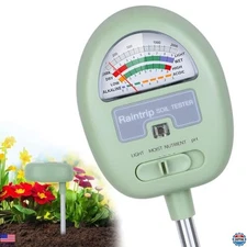 4-in-1 Soil Moisture Meter, pH Tester, Light & Nutrient Meter for Plants