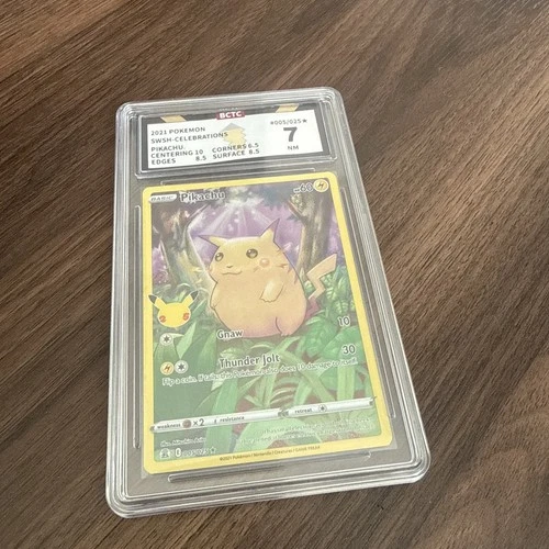 BCTC Pokémon Pikachu TCG 005/025 Celebrations 25th Anniversary Card PSA ace 7