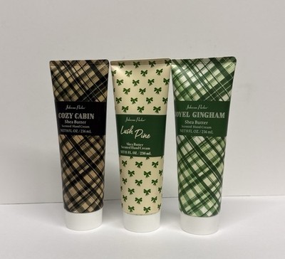 Johnson Parker 3 Pack Cozy Cabin Lush Pine Joyel Gingham Shea Butter Hand Cream