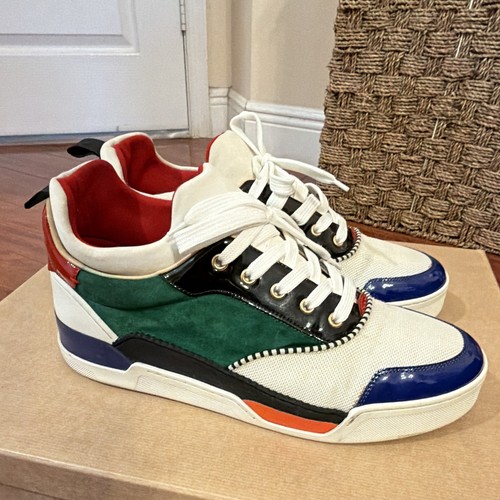 Christian Louboutin Aurelien Flat Multicolor Mesh Low-Top Lace-Up Sneakers