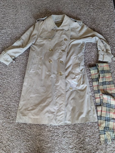 BURBERRY trench vintage con zip lana fodera a quadri Burberrys difetti foto