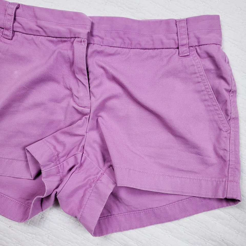 Pantalón Corto Relajado J.Crew Mujer Clásico Preppy Lila/Lavanda Púrpura Puños 6 Foto 3 de 4