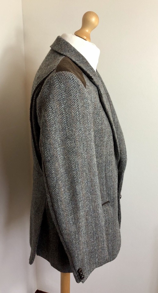 Veste Ratcatcher Tweed Homme 40R – Vert Check, Hacking Jacket, Fabriquée UK