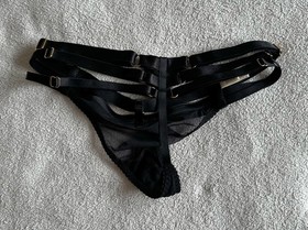 Bordelle multi strap thong, black, size S